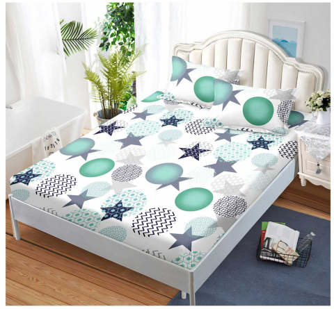 Huse pat - Husa saltea cu elastic din Finet, pat dublu (HPF 325) cu doua fete de perna