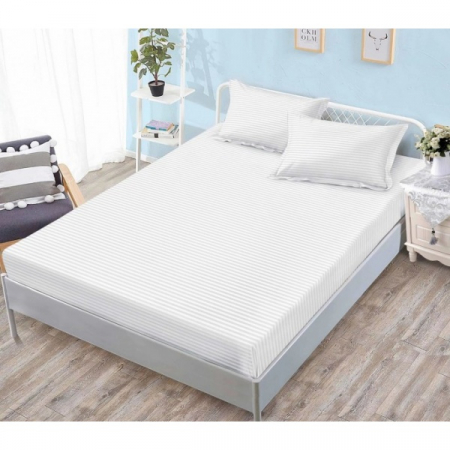 Dormitor - Husa saltea pat dublu cu elastic din Damasc (HD 1) cu doua fete de perna