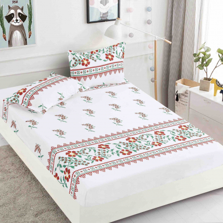 Dormitor - Husa saltea pat dublu cu elastic din Finet (HPF 95) cu doua fete de perna