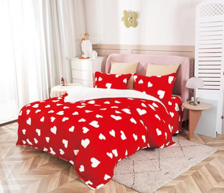 Lenjerie Cocolino - 4 piese - Lenjerie Cocolino 4 piese cu Blanita (LCB 12), pentru pat 2 persoane, 200x230 cm