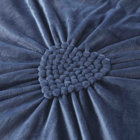 Lenjerie de pat - Catifea (LJC 6), cu inimioare brodate, Albastru [1]