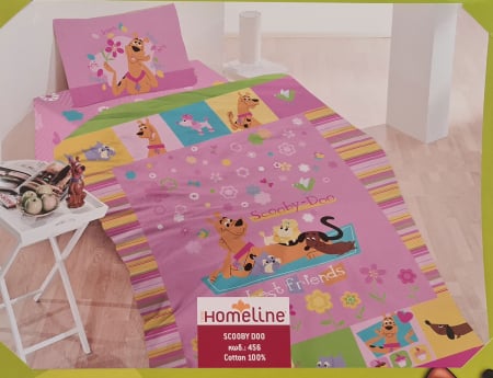 Lenjerie de pat 1 persoana, Bumbac pentru copii (M 1) Scooby Doo, 170 x 260 cm, Home Line [0]