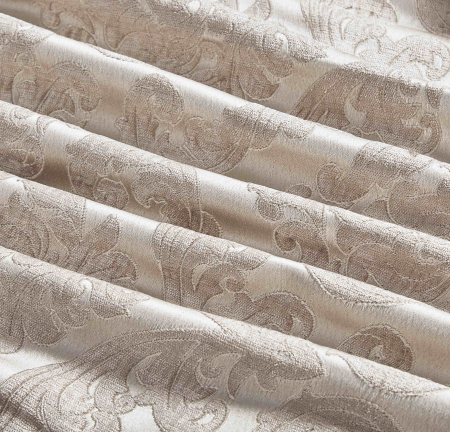 Lenjerie Jacquard (LJQ 4) cu Pilota Inclusa, Cearceaf pat cu Elastic, 7 piese, Bej [4]