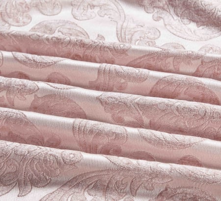 Lenjerie Jacquard (LJQ 7) cu Pilota Inclusa, Cearceaf pat cu Elastic, 7 piese, Roz [3]