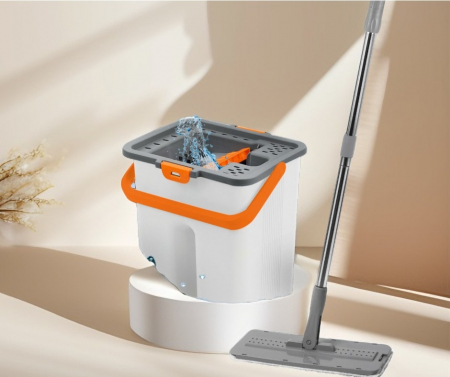 Curatenie si intretinere - Mop de curatenie cu scurgere laterala si laveta detasabila, (E 1021) galeata de 6 l