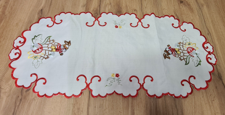 Fete de masa - Napron 40x85 cm - Matase Brodata cu iepuras
