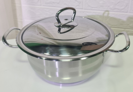 Accesorii Bucatarie si Ustensile - Oala inox cu capac (E 497), COCINERA,diametru 26 cm, capacitate 8 L