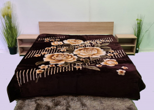 Patura pufoasa, Maro, Flori, 150 x 200 cm, pentru pat 1 persoana, Good Life (PP 1) [0]