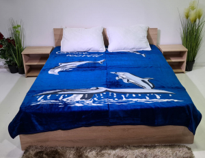 Patura pufoasa, Groasa, Albastra, Delfin, 180 x 230 cm, pentru paturi de 2 persoane, Good Life (PGP 5 [0]
