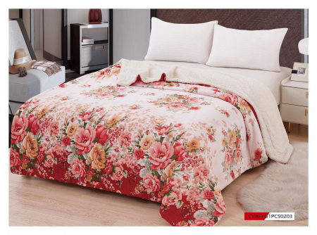 Patura Cocolino cu Blanita - Patura cu Blanita (PB 123), pentru pat 2 persoane, 200x230 cm