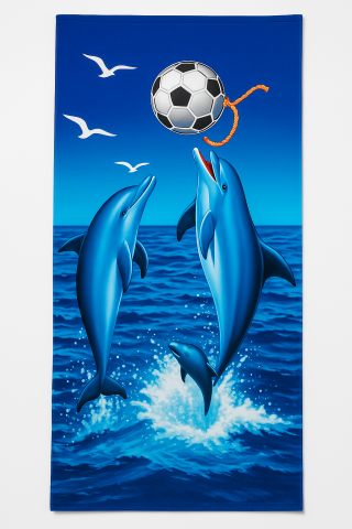 Prosoape de plaja - Prosop de Plaja (PPS 2), Delfini, microfibra, 140 x 70 cm