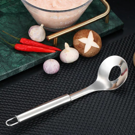 Lingura din Inox pentru Preparat Chiftelute si Perisoare din Carne (E 1027), Creveti, Peste sau Legume, 22 cm [4]
