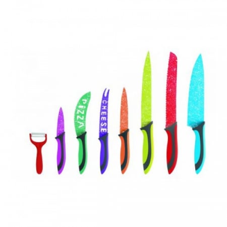 Accesorii Bucatarie si Ustensile - Set cutite inox 8 piese (EZL 6), Multicolor