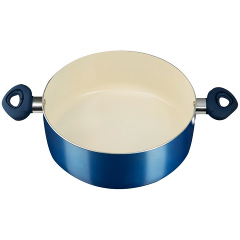 Oala ceramica cu capac si manere din silicon, alb, albastru si verde [4]