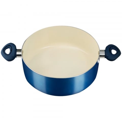 Oala ceramica cu capac si manere din silicon, alb, albastru si verde [4]