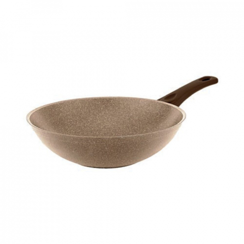 Accesorii Bucatarie si Ustensile - Tigaie adanca profesionala Wok, 28 cm (HB 24), 3.2 L, piatra de granit presat din aluminiu