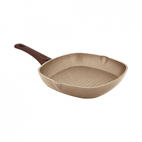 Accesorii Bucatarie si Ustensile - Tigaie adanca profesionala Grill, 28 cm (HB 25), 3.2 L, piatra de granit presat din aluminiu