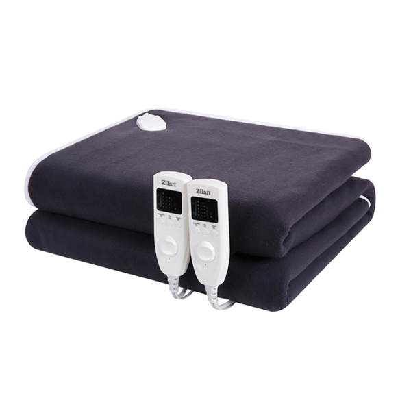 Patura (E 531) cu incalzire electrica Soft Polar Fleece, 150X80 cm, 60 W, Temporizator 1-10 ore, ZILAN Negru