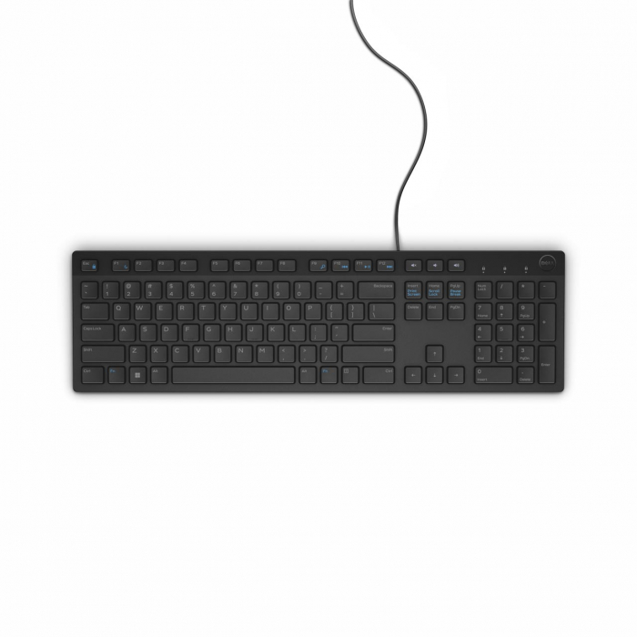 Dell Tastatura Multimedia KB216, cu fir, conectare USB, US INT layout, de culoare neagra [1]