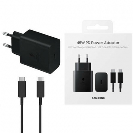 Incarcator Original Samsung - (Super Fast Charger EP-T4510XBEGEU) - Type-C 45W cu Cable USB-C - negru (Blister Packing) [1]
