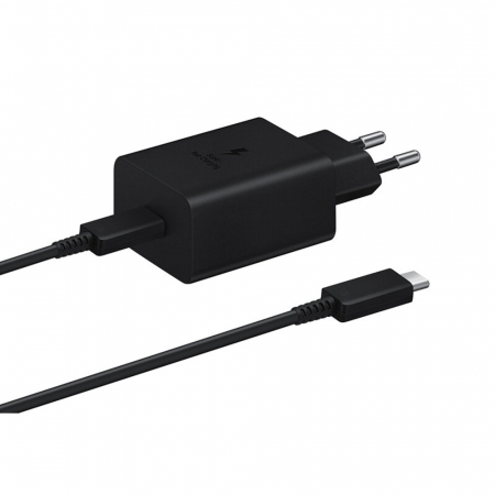 Incarcatoare Priza - Incarcator Original Samsung - (Super Fast Charger EP-T4510XBEGEU) - Type-C 45W cu Cable USB-C - negru (Blister Packing)