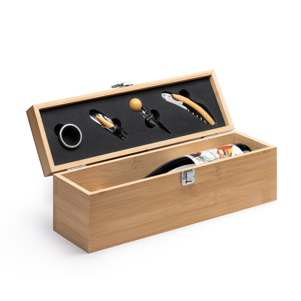 Set Cadou Premium pentru Vin în Cutie de Lemn Personalizabilă (cu 4 accesorii incluse) [7]