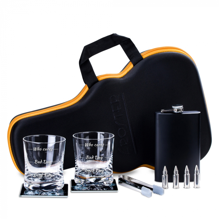 Set whisky in suport de chitara Who Cares