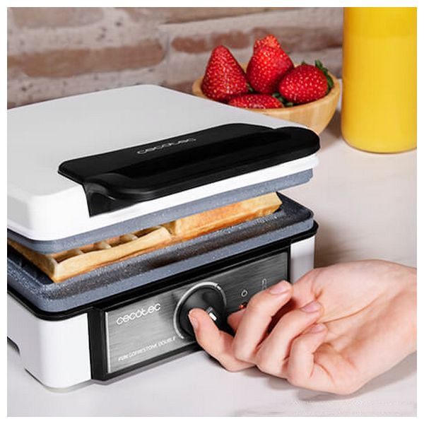 Aparat de gofre cecotec gofrestone double 1200w
