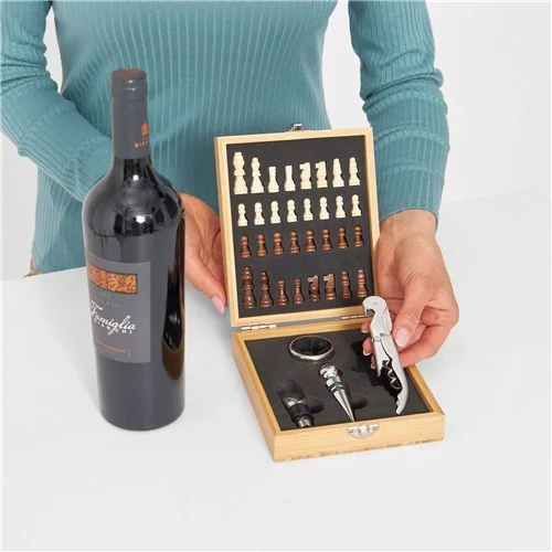 Cadou pentru barbati personalzat - Accesorii vin SAH + plosca [2]
