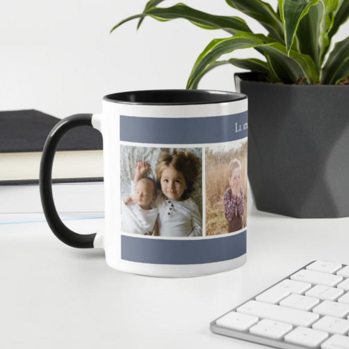 Cana personalizata cu 4 poze si text