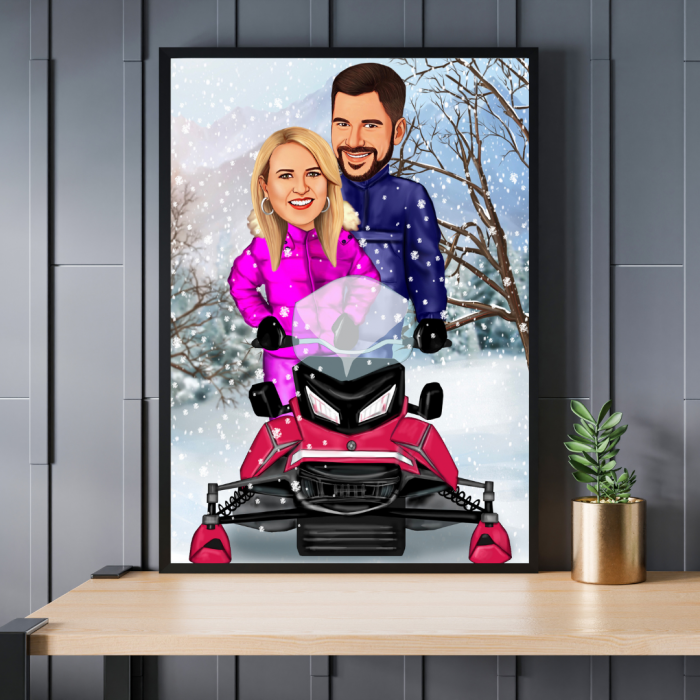 Caricatura Snowmobile - 2 personaje