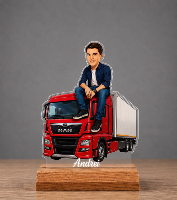 Caricatură Sofer de tir - Statuetă Personalizată tip Trofeu [2]