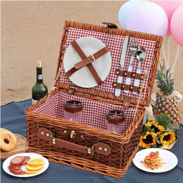 Cos pentru picnic 2 persoane rote