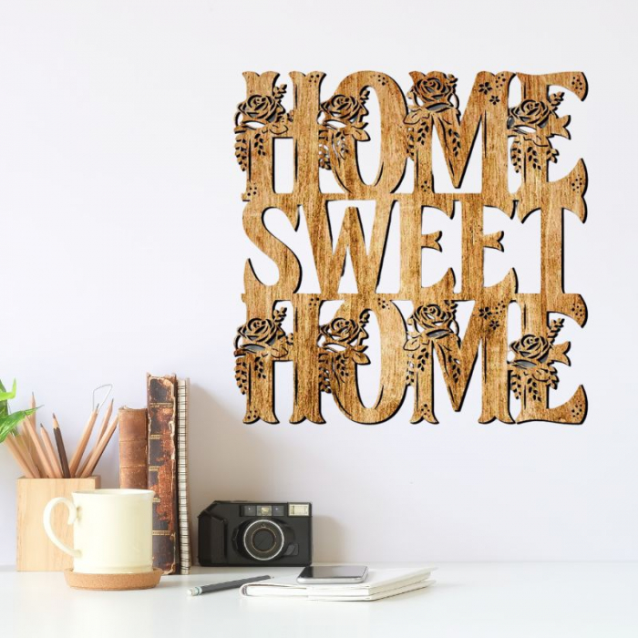 Decoratiune din lemn pentru casa Homes Sweet Home