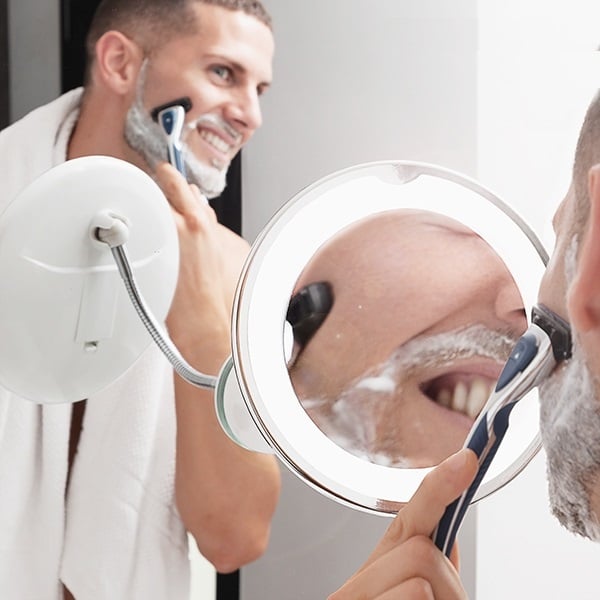 Oglindă cosmetică cu LED cu picior flexibil și ventuză Mizoom [2]