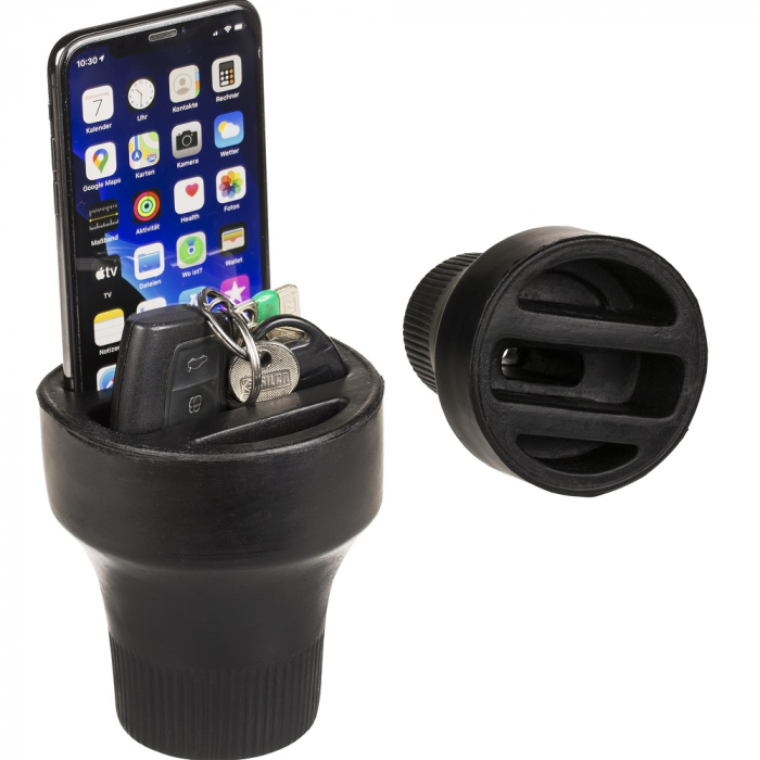 Organizator auto, pentru smartphone, fixare in suportul de pahare [2]