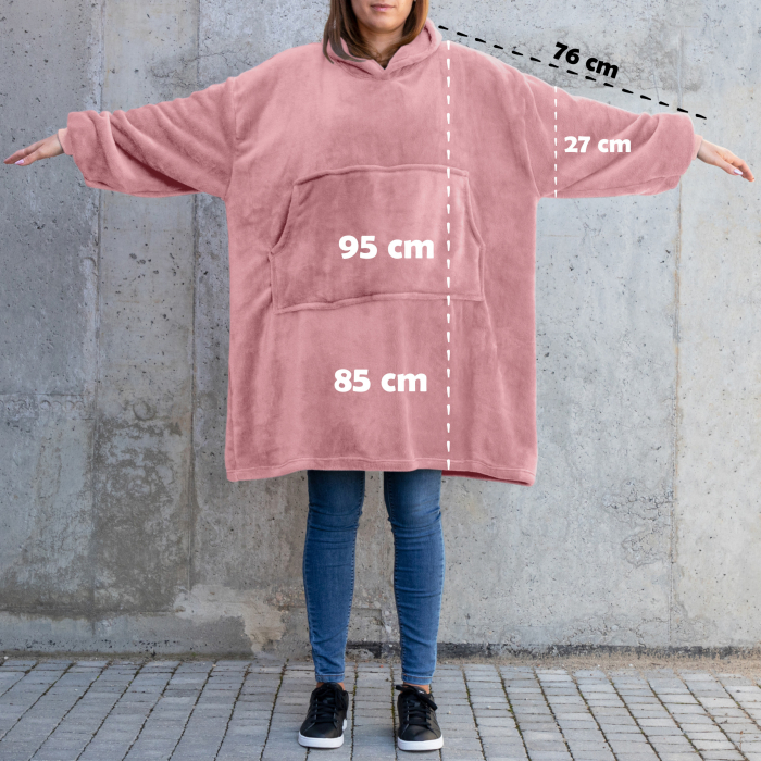 Pătură cu mâneci și glugă, moale și călduroasă. [4]