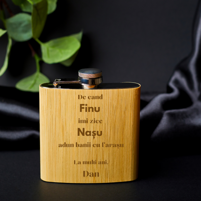 Plosca BAMBOO STYLE personalizata pentru Nasu