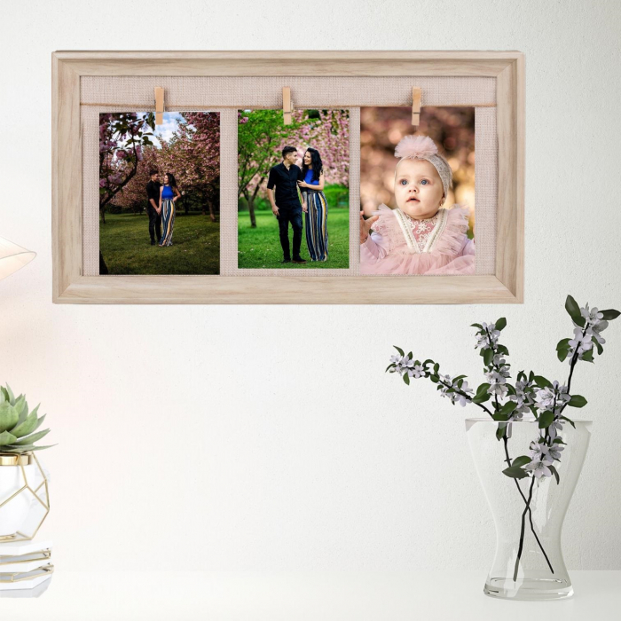 Rama foto de perete personalizata cu 3 fotografii