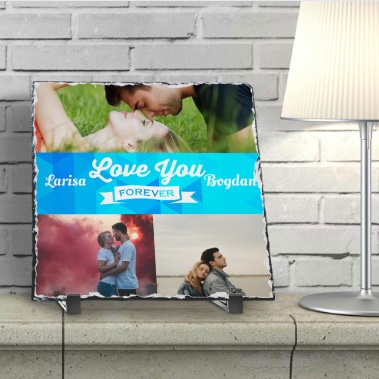 Rama foto personalizata ardezie - love you