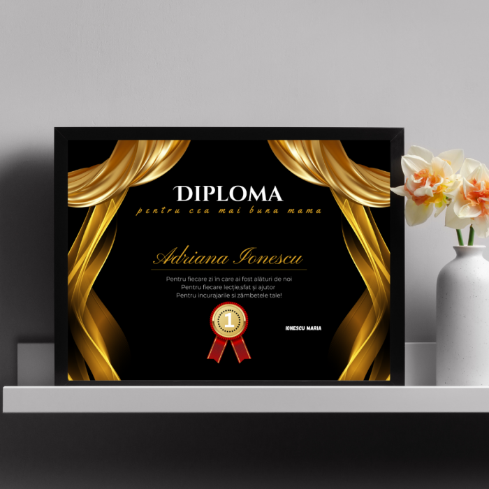 Rama foto personalizata Diploma Cea mai buna mama