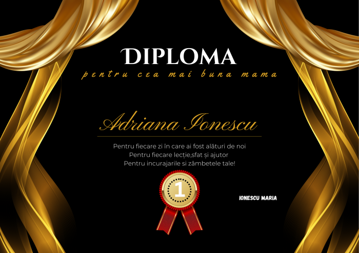 Rama foto personalizata Diploma " Cea mai buna mama " [2]