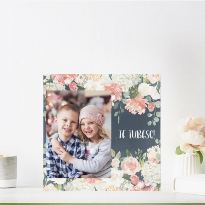 Rama foto personalizata - model floral