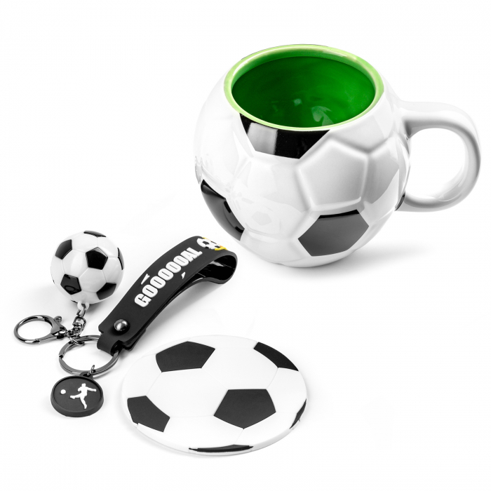 Set Cadou "Pasiune pentru Fotbal": Cana, Suport și Breloc Tematic [2]