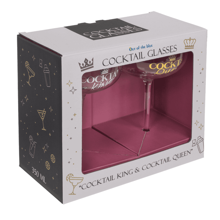 Set de Pahare Elegante pentru Cocktail King & Queen [8]