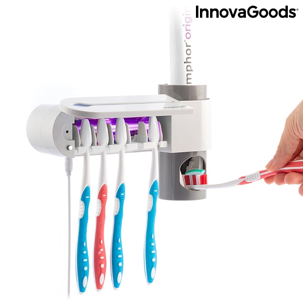 Sterilizator UV pentru periuță de dinți cu suport și distribuitor de pastă de dinți Smiluv [5]