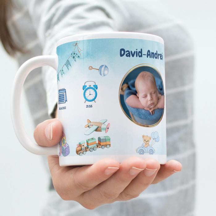Set Rama foto si cana personalizate - cadou Boy Baby Born [2]