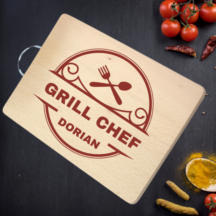 Tocator din lemn personalizat GRILL Chef