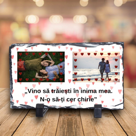 Cadouri pana in 100 RON - Ardezie personalizata Love 2 poze