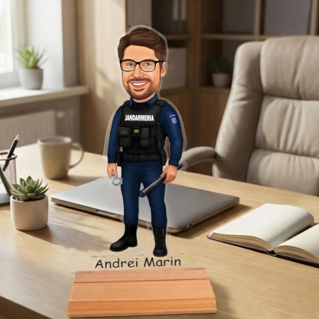 Figurine personalizate - Statuetă Personalizată tip Trofeu cu Caricatură Jandarm